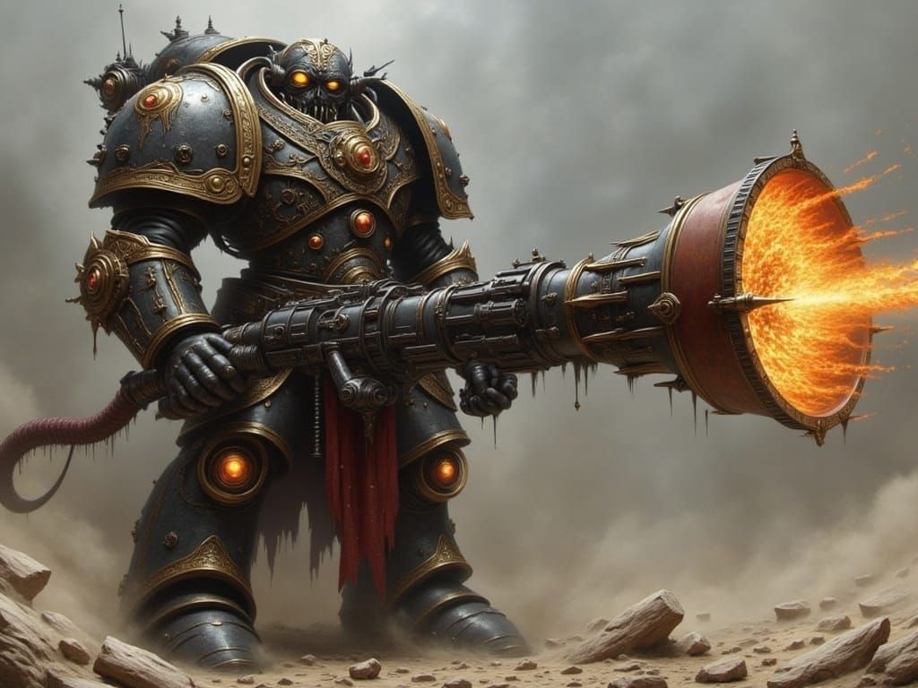Chaos Space Marine Wielding Sonic Weapon