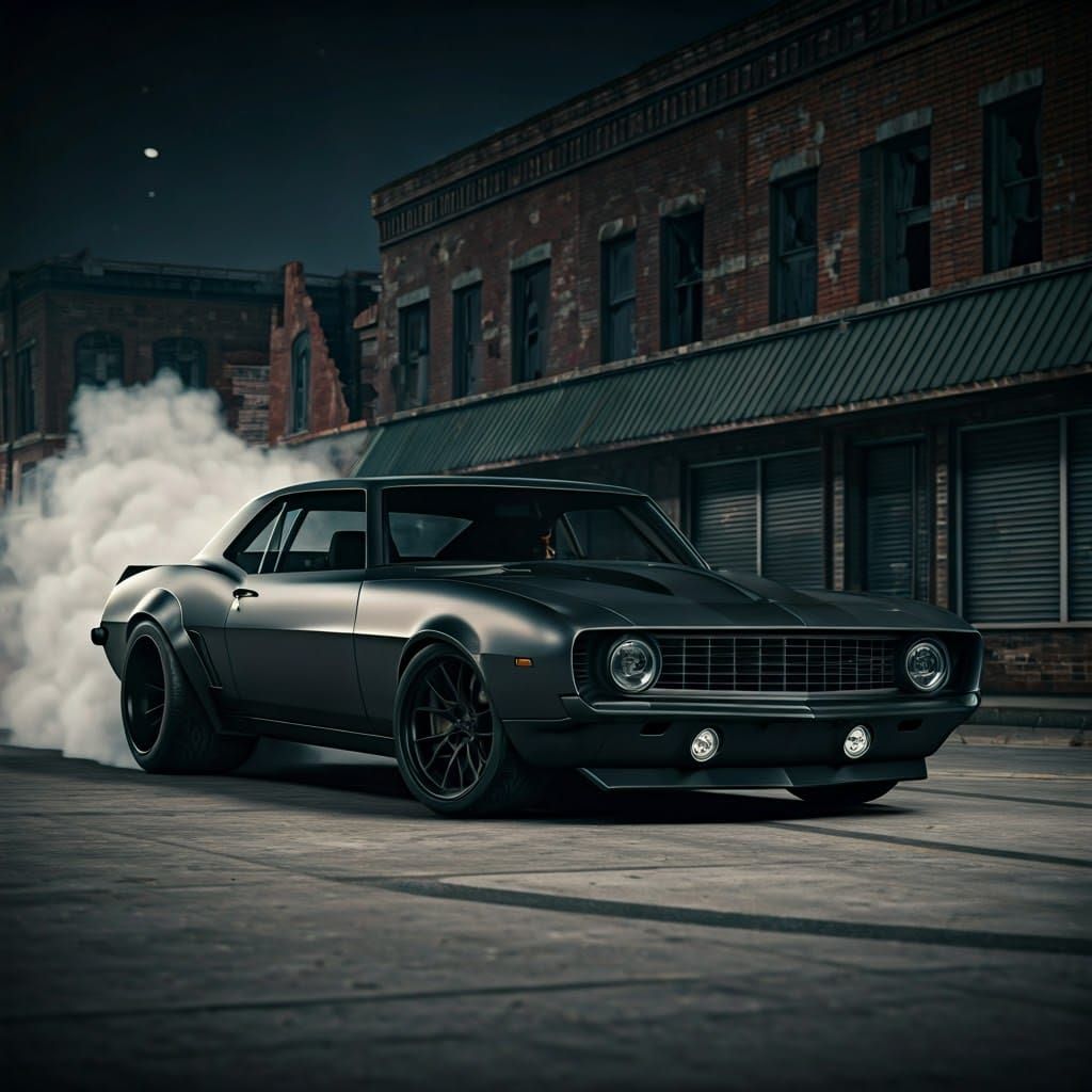 Modified 1969 Camaro Z28 Burnout on Detroit Street