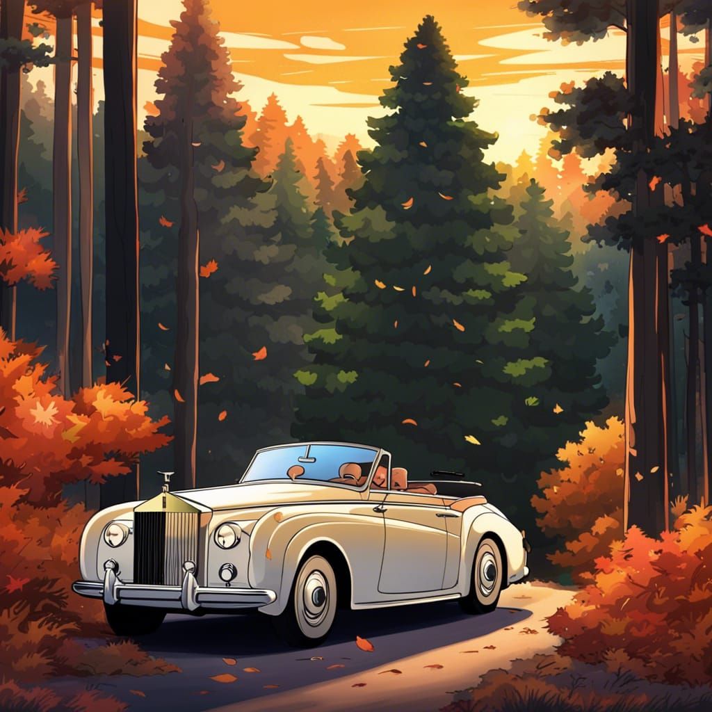 1949 Rolls-Royce Dawn in Anime Style