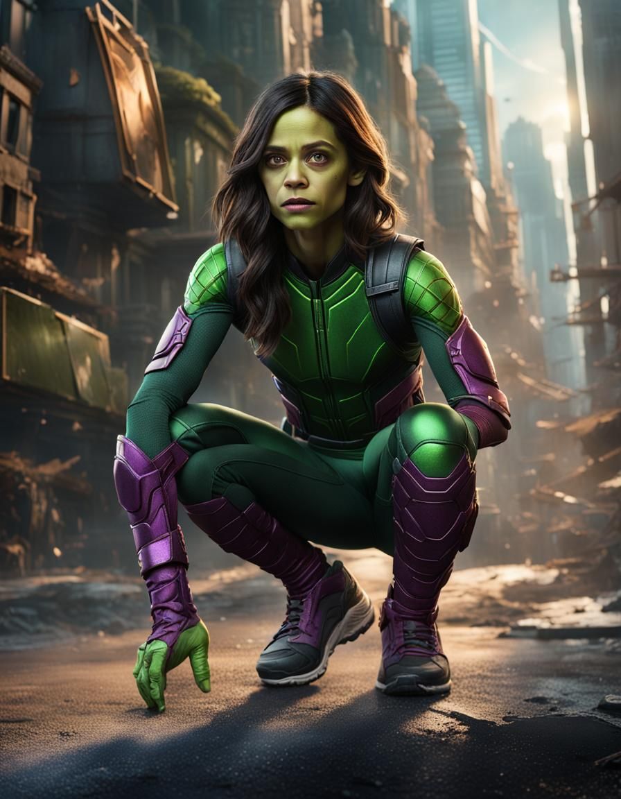 Jenna Ortega as Green Goblin, Detailed Matte Painting