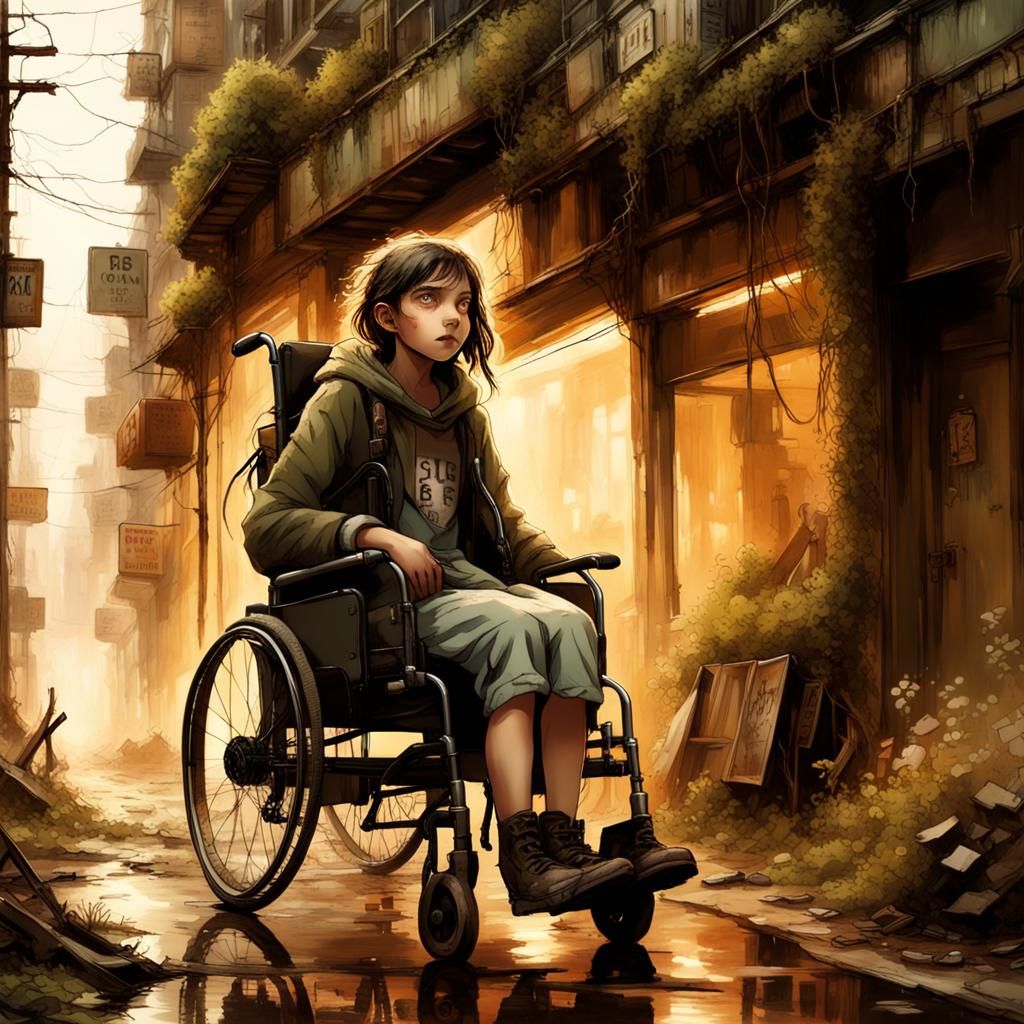 Post-Apocalyptic Girl in Retro Diesel-Punk City