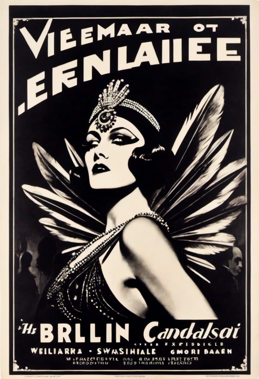 Berlin Cabaret Poster in Weimar Expressionism Style