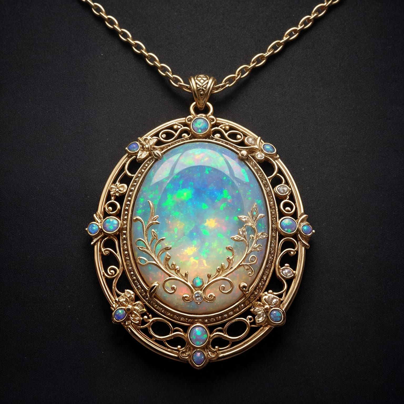Sparkling Opal Pendant Necklace