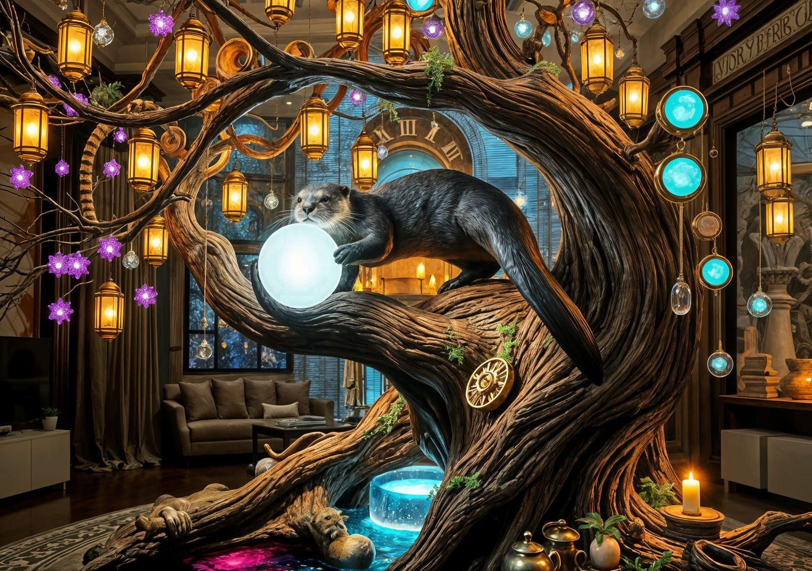 unconventional lamps ........... Otter lamp & water feature ...