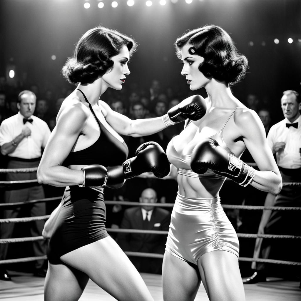 Old Hollywood Glamour Catfight in Nightclub