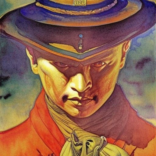 Detailed Necromancer Portrait in Hyperrealistic Style