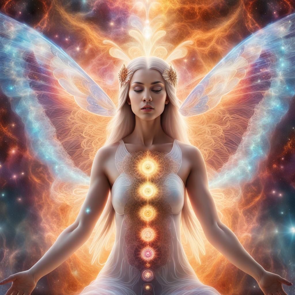 Glowing Angel with Kundalini Energy