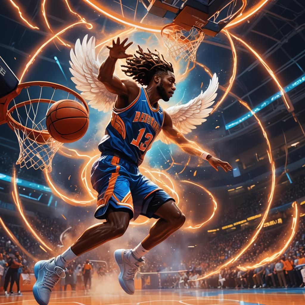 Angel Reese Dunks in Dreamlike Sports Arena