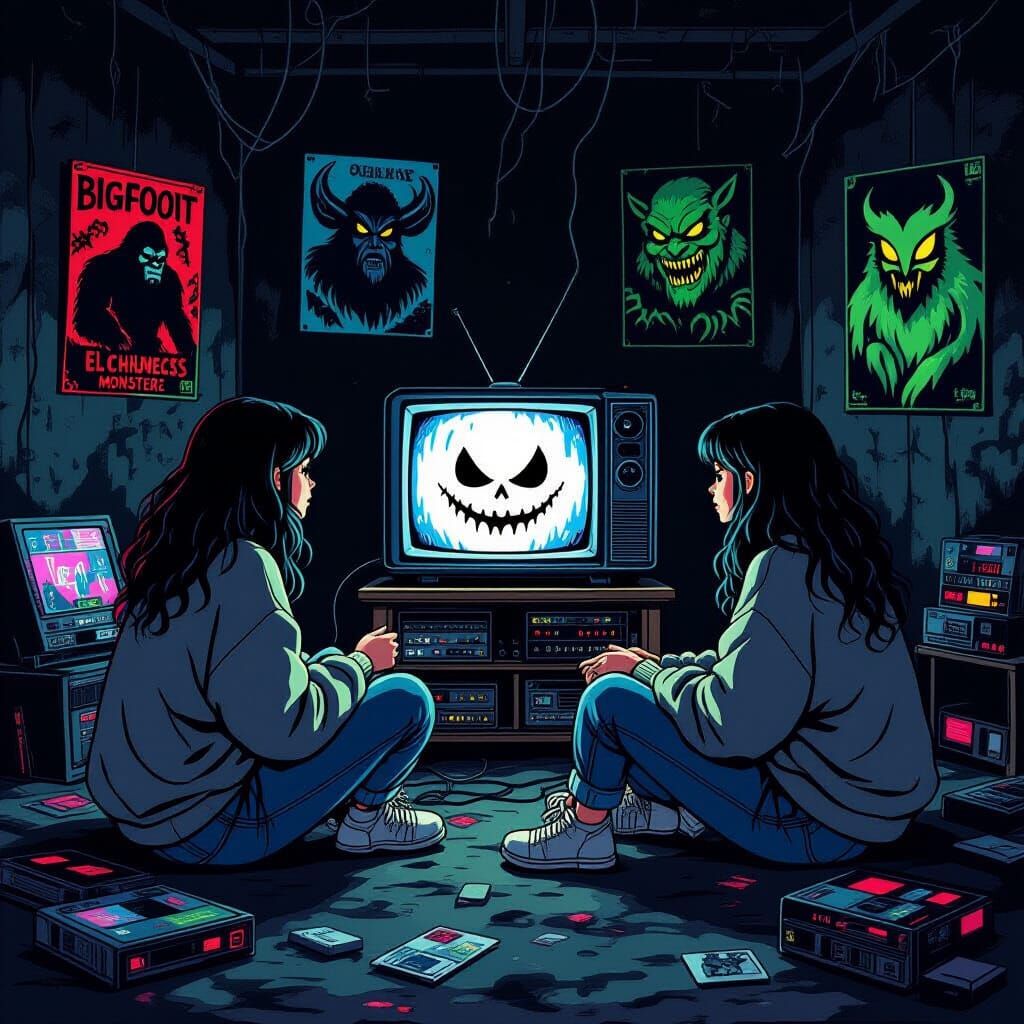 Cursed VHS Tape Creates 80s Horror Scene