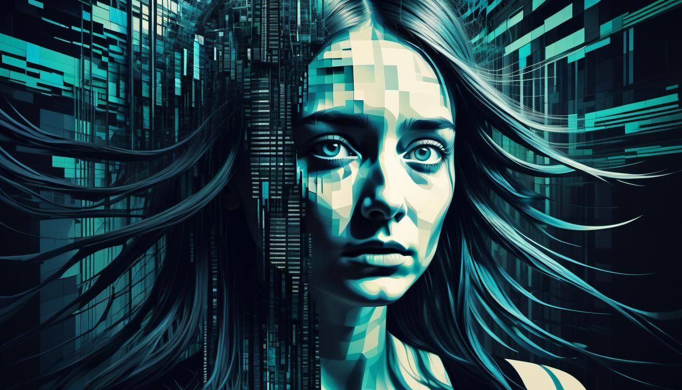 Maddening Glitchcore Emotions in Abstract Expressionism