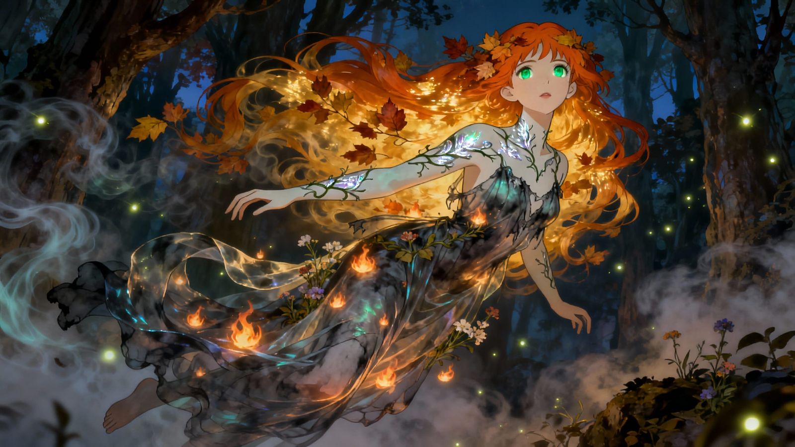 Ethereal Ginger Spirit in Enchanted Forest