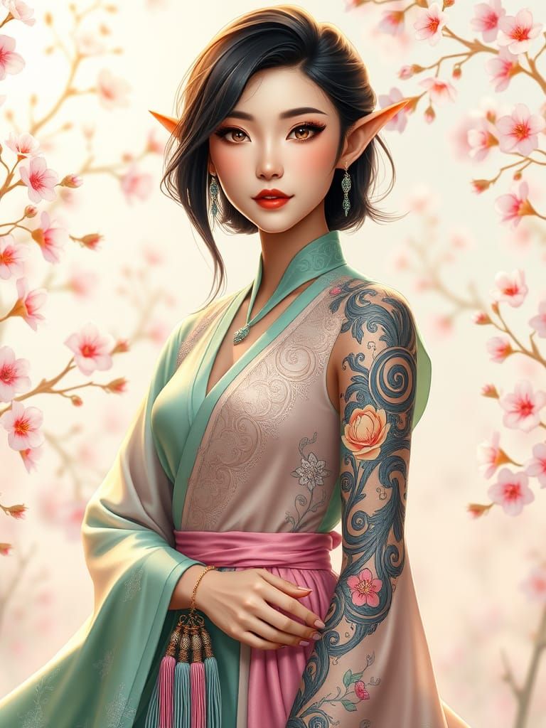 Spring Goddess in Whimsical Bloom