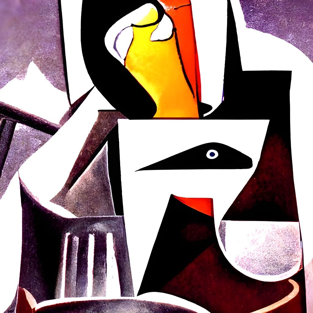 Abstract Cubism Aqua Teen Hunger Force Artwork