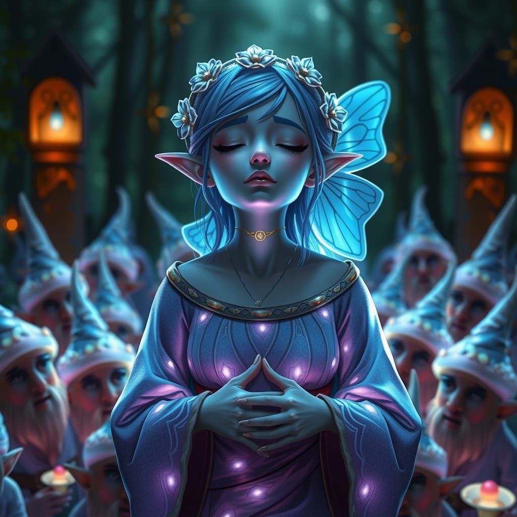 Gnome Cleric Glinda in Forest Church