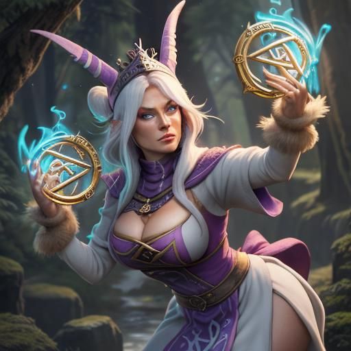 Magic Wizard with Nordic Runes