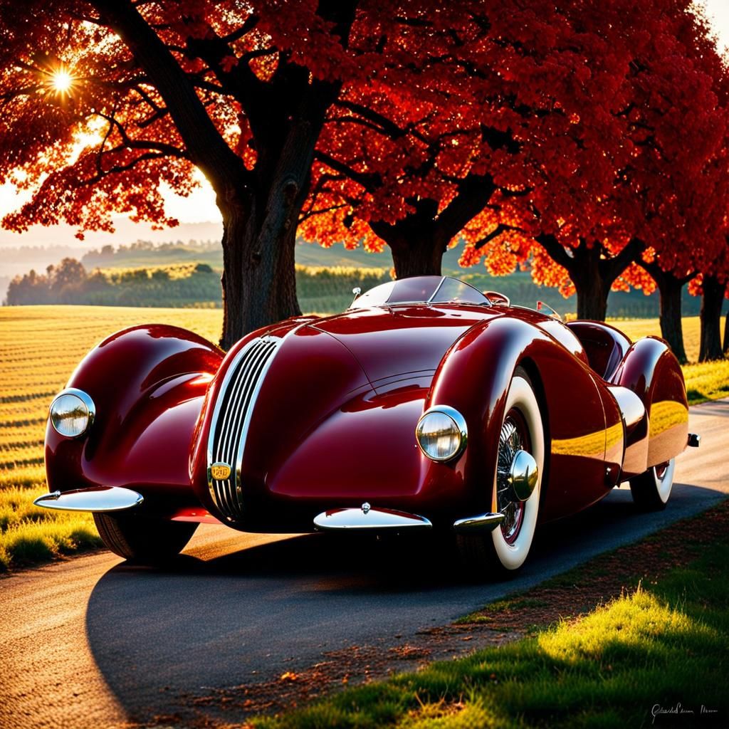 Streamlined 1938 Talbot-Lago T150C in Art Nouveau Style