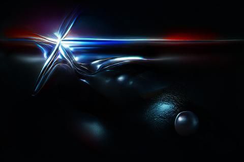 Abstract Midnight Star Minimalist Composition