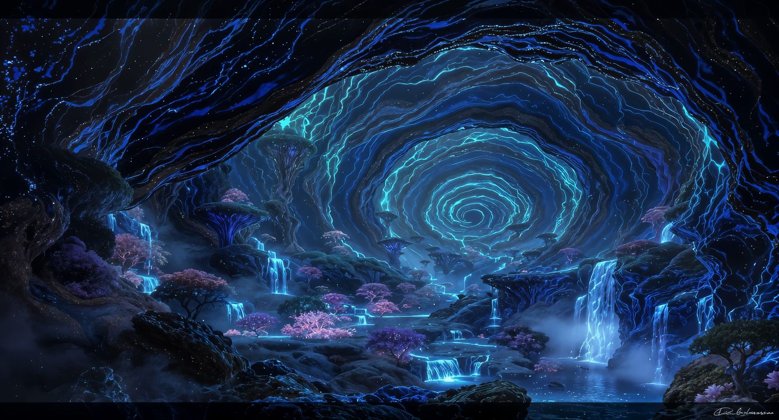 Lapis Lazuli Geode with Floating Islands in 8k