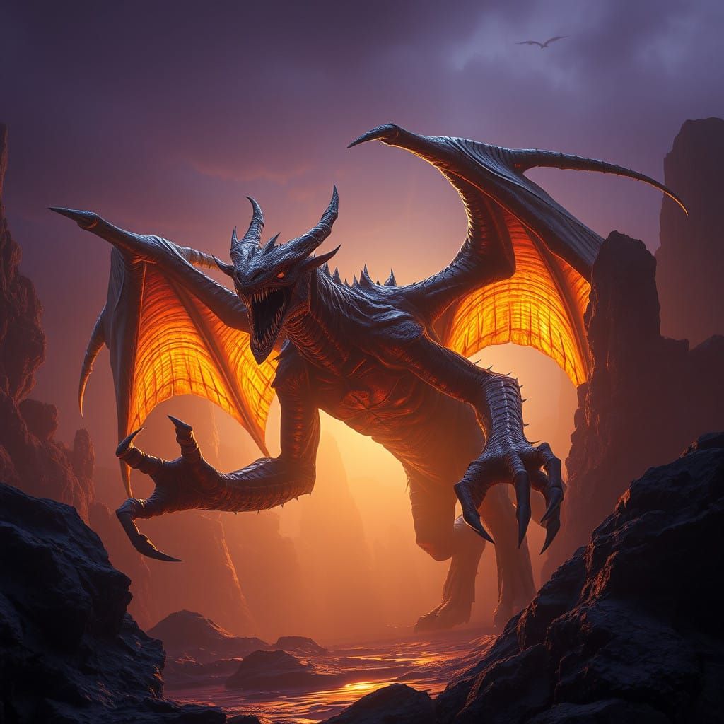 Dark Fantasy Creature of the Abyss