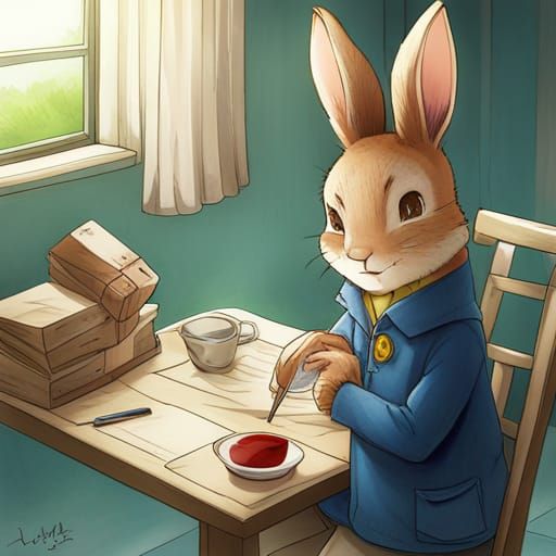 Anime Style Peter Rabbit Illustration
