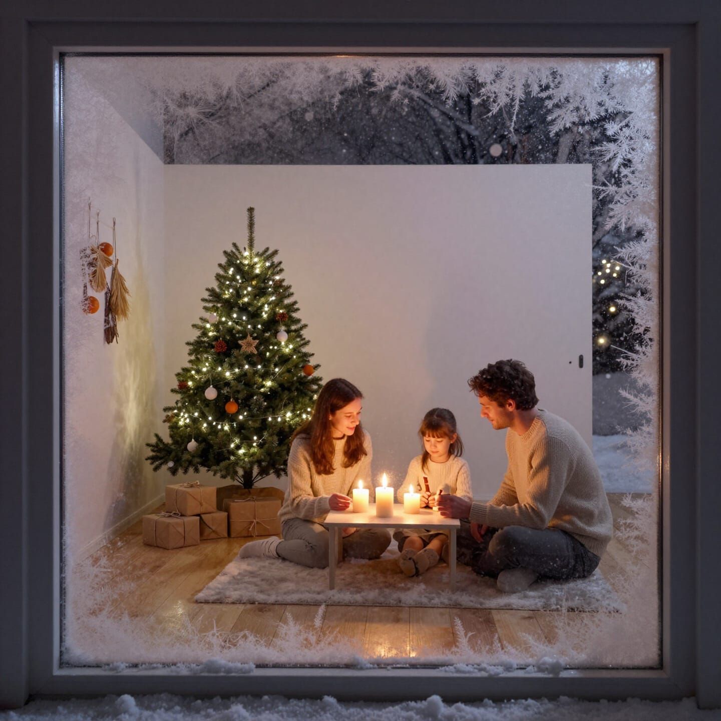 Christmas Eve Vigil in Scandinavian Home