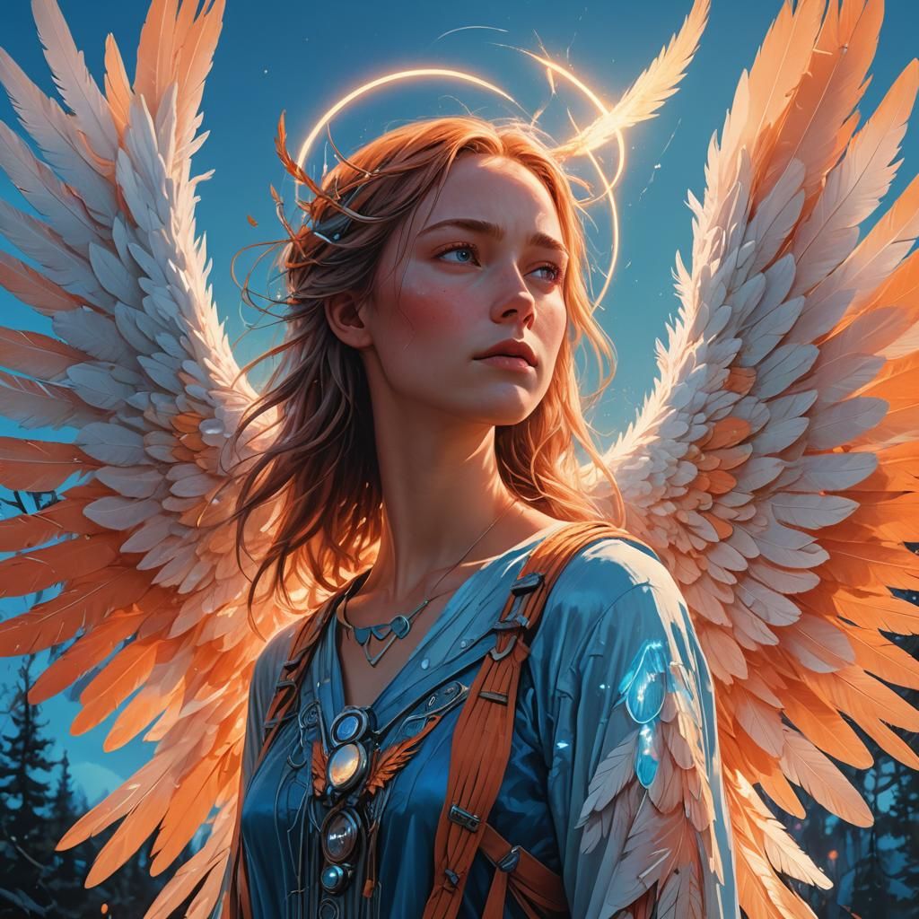 Angelic Woman Radiating Love in Ethereal Realm