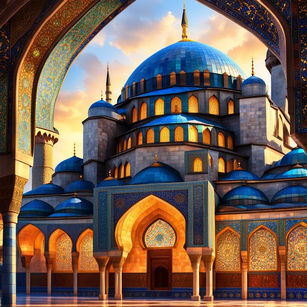 Istanbul's Blue Mosque: Hyper-Realistic Concept Art