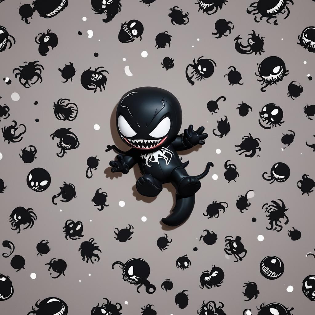 Cute Chibi Venom Symbiote Doll