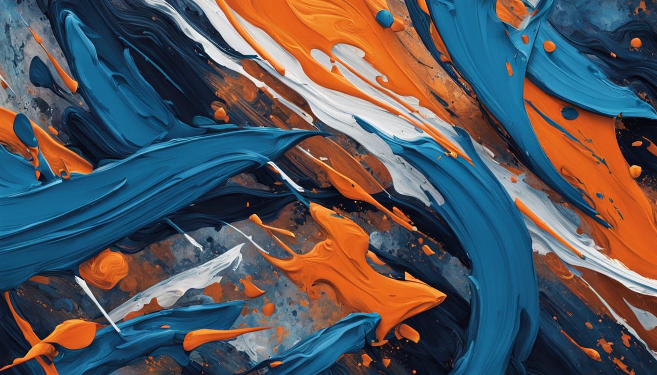 Vibrant Abstract Expressionist Masterpiece in Triadic Colors