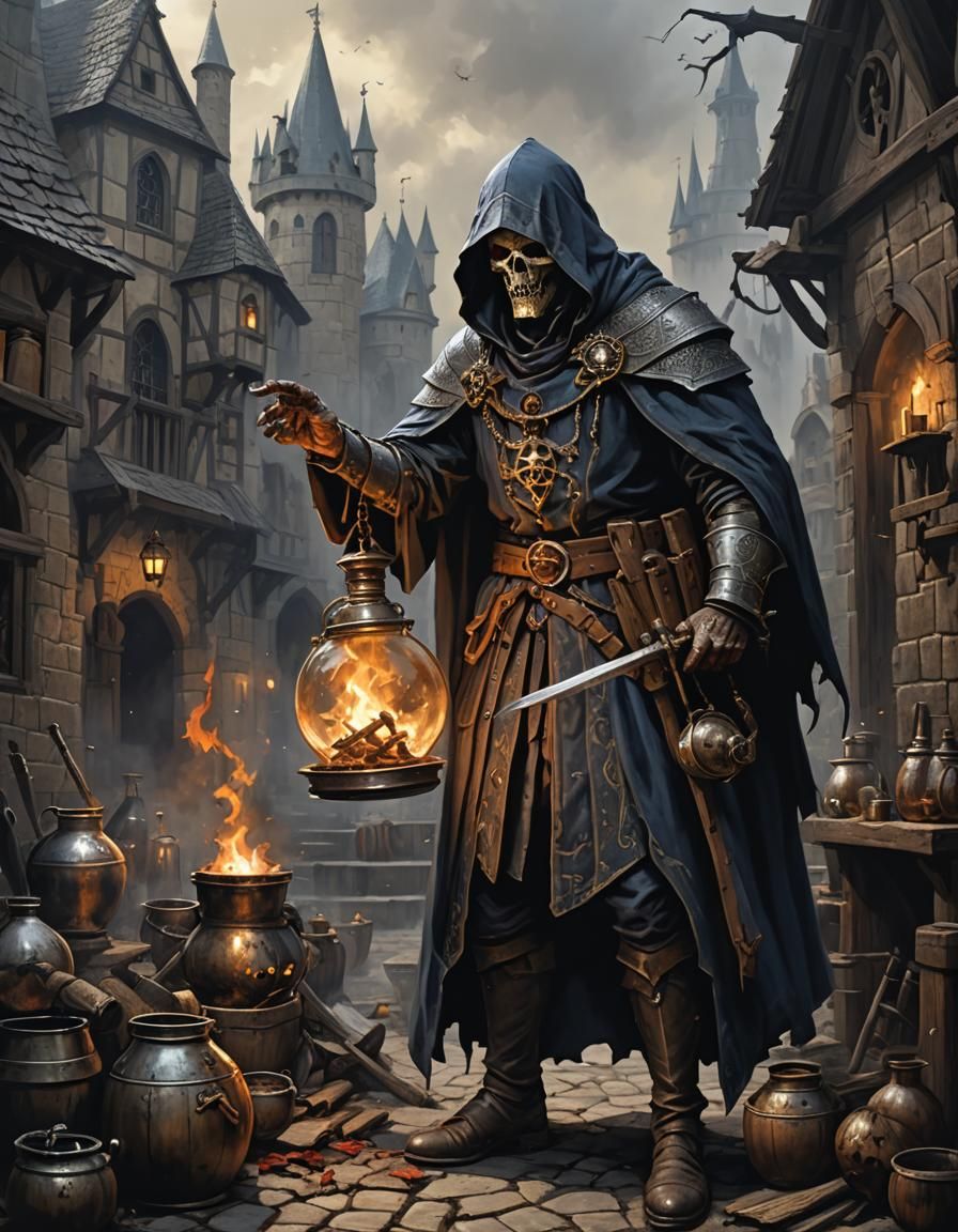 Sinister Medieval Horror Alchemist Artwork