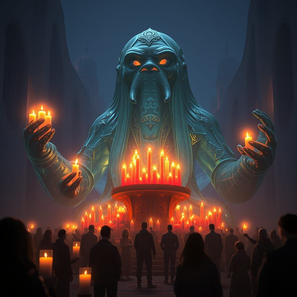 Giant Glass Sloth Statue with Candles, Detailed Matte Painti...