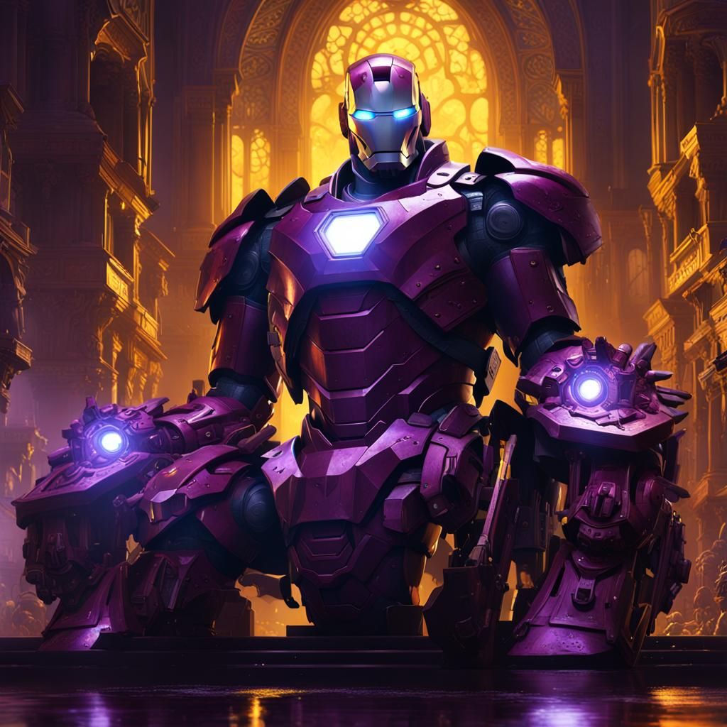 Iron Man in Dark Fantasy Art Style