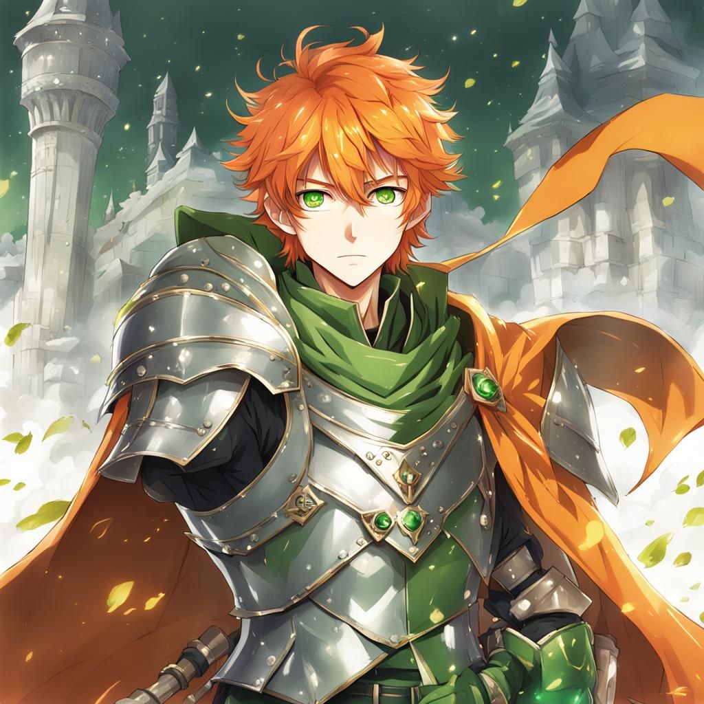 Fantasy Lord with Orange Hair in Anime Style