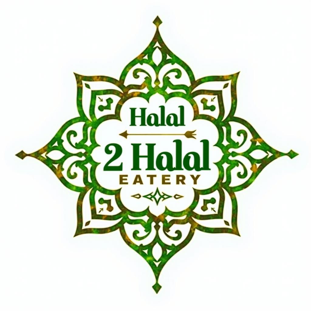 Halal Eatery Logo with Islamic Geometric Patterns