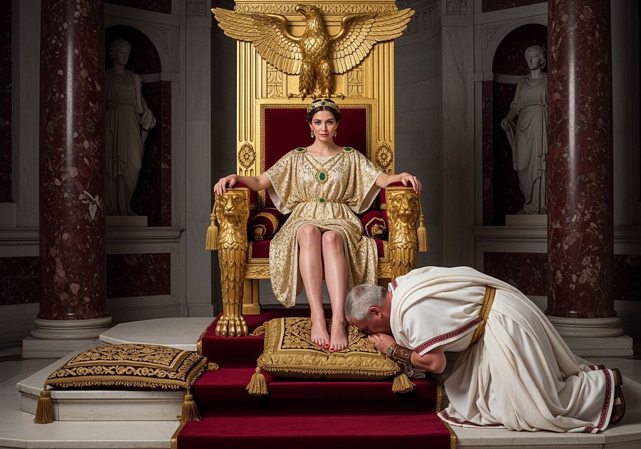 Empress Messalina on Lavish Gold Throne
