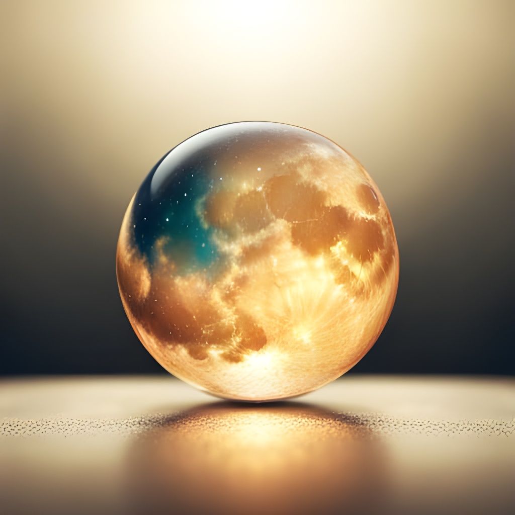 Glass Moon Sphere with Fairy Dust Effect