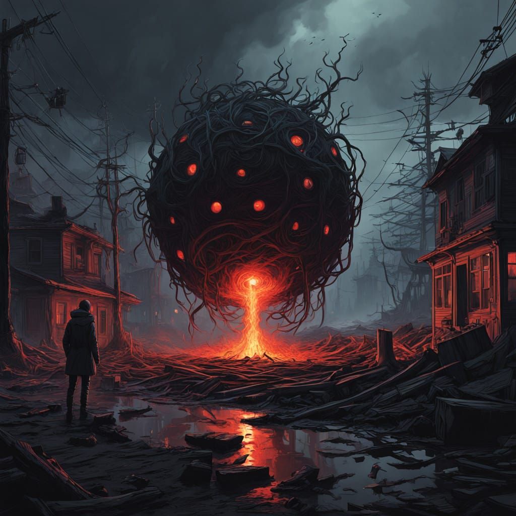 Ethereal Entity of Despair in a Swirling Dance of Darkness