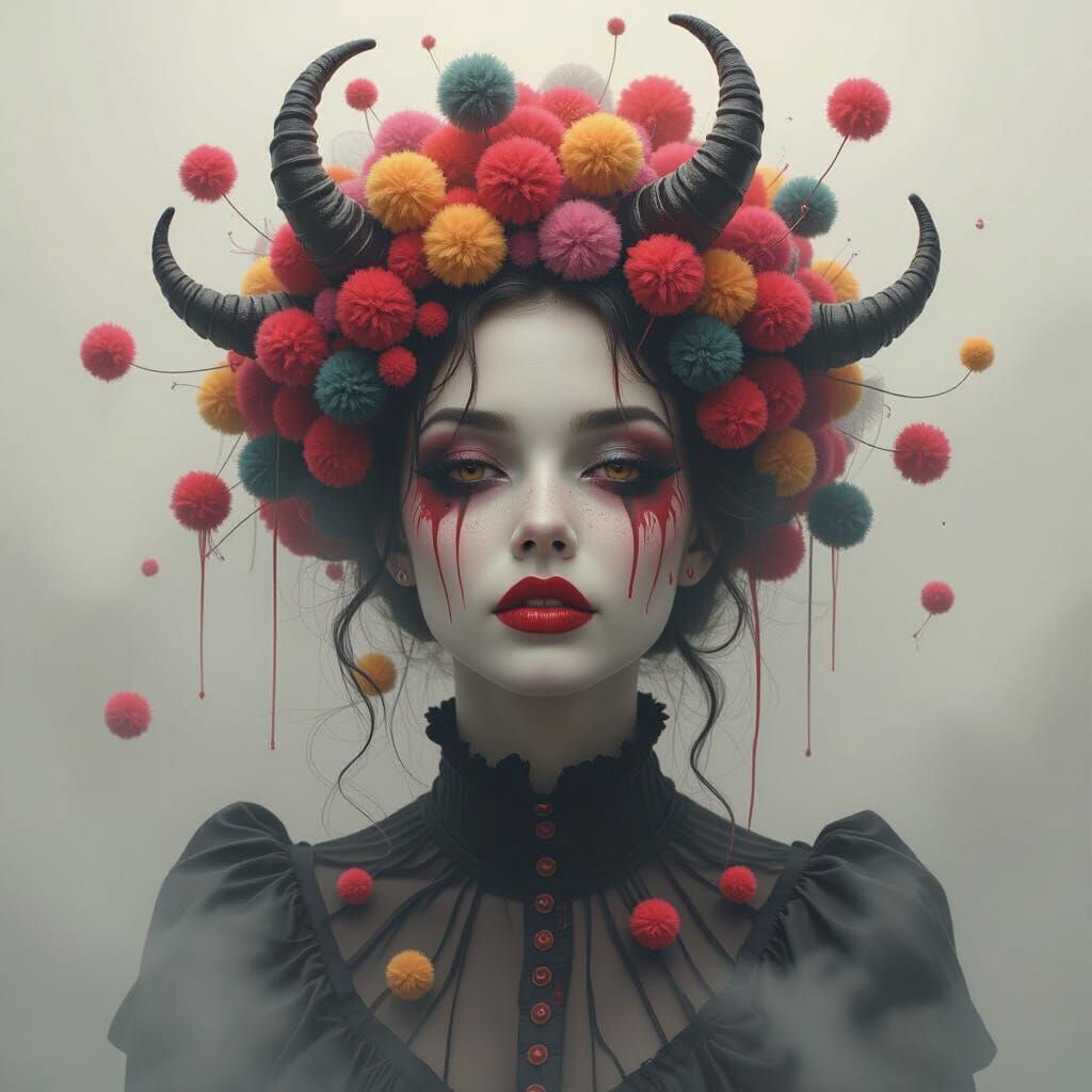 Surreal Demoness Rises in Macabre, Whimsical Style