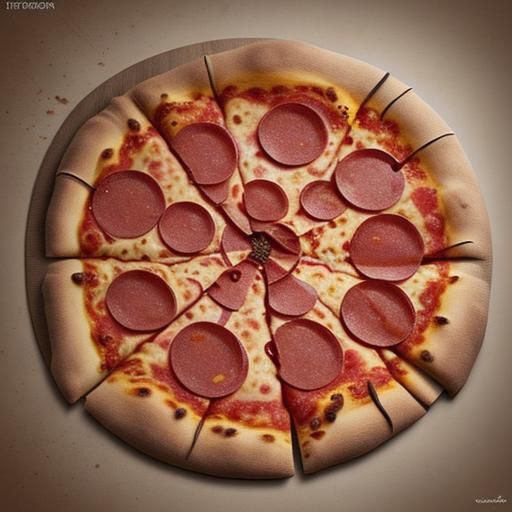 Hyperrealistic Pepperoni Pizza Splash Art