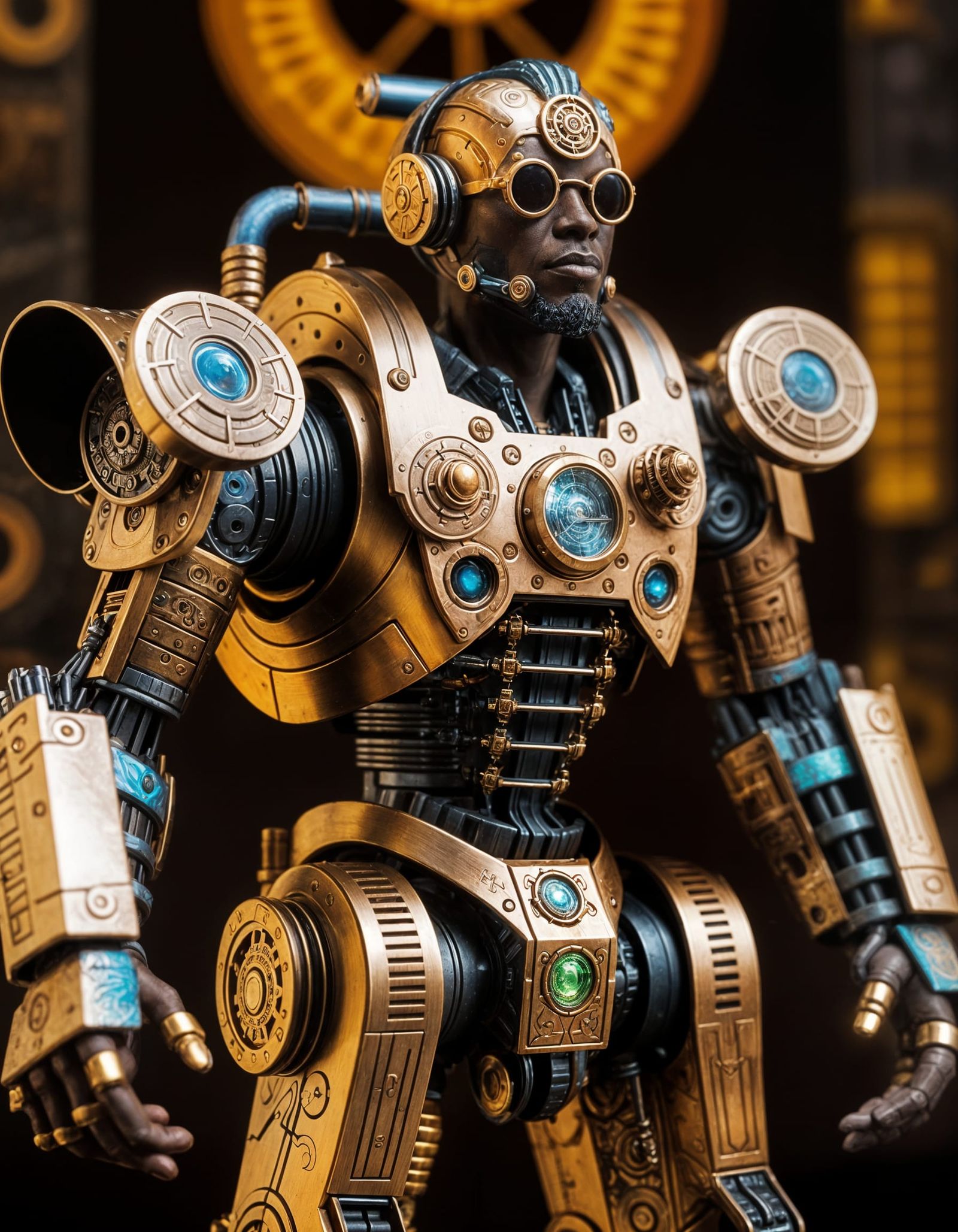 Shango Thunderbringer Action Figure in Steampunk Gear
