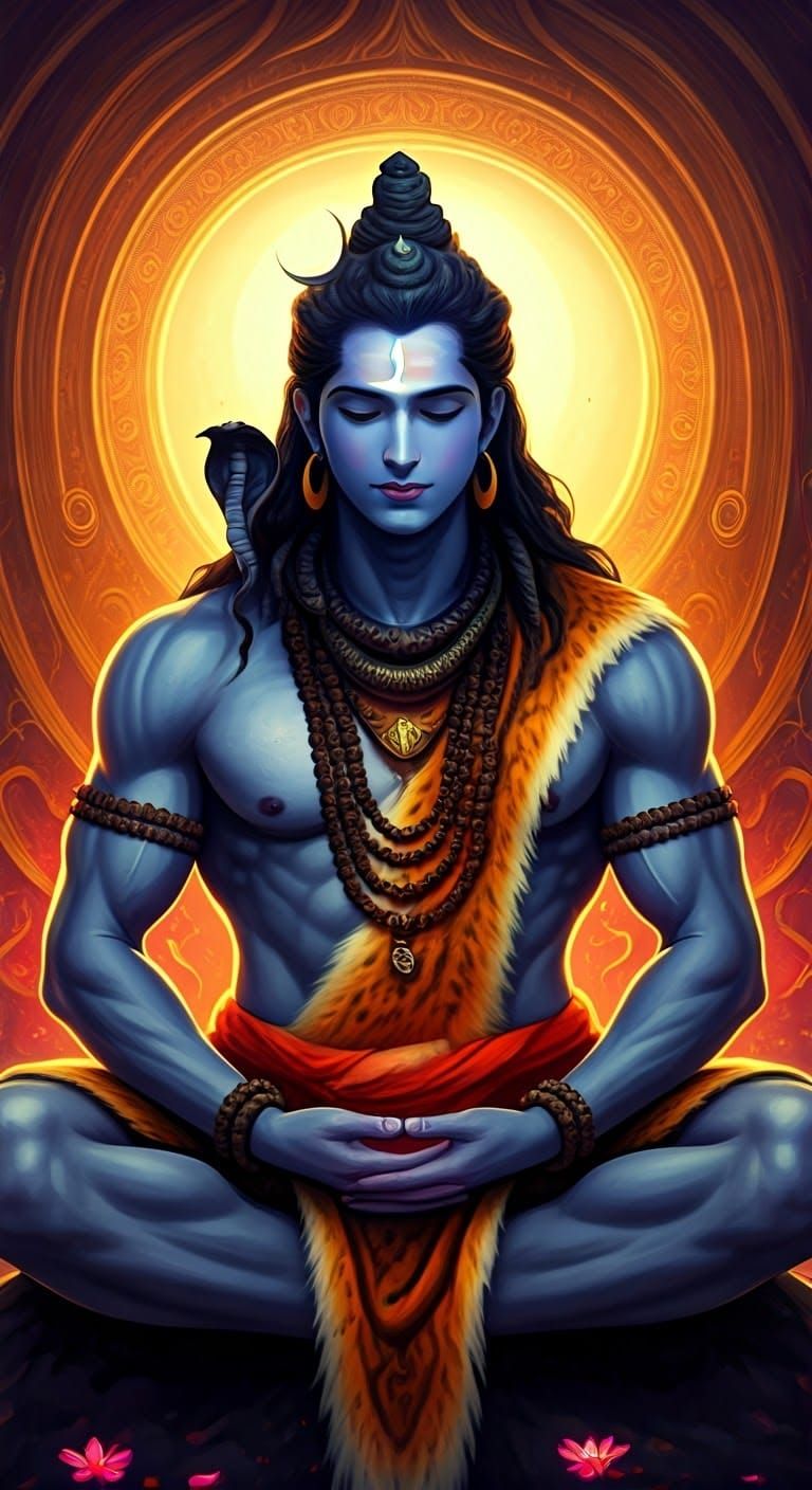 Lord Shiva in Vibrant, Spiritual Harmony