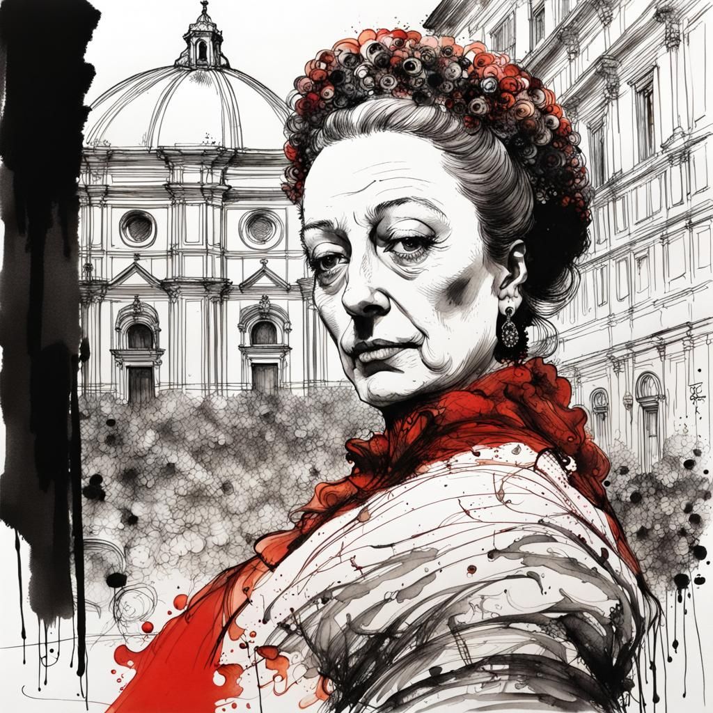 Catherine de Medici in Ralph Steadman Style