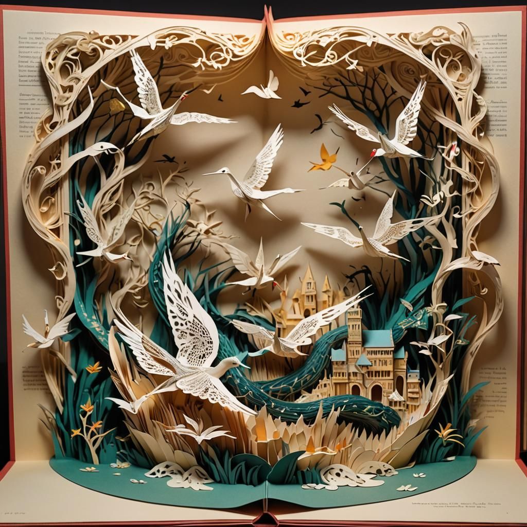 Enchanting Three-Dimensional Book Art Masterpiece
