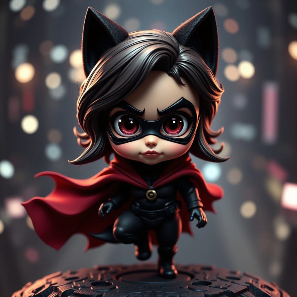 Chibi Angelina Jolie as Feline Fatale
