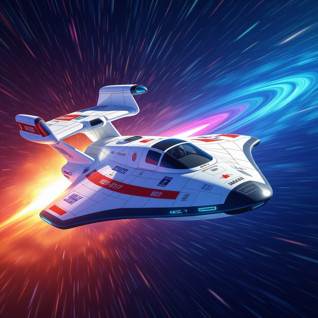 Star Trek Shuttlecraft Galileo In Hyperrealistic Splash Art