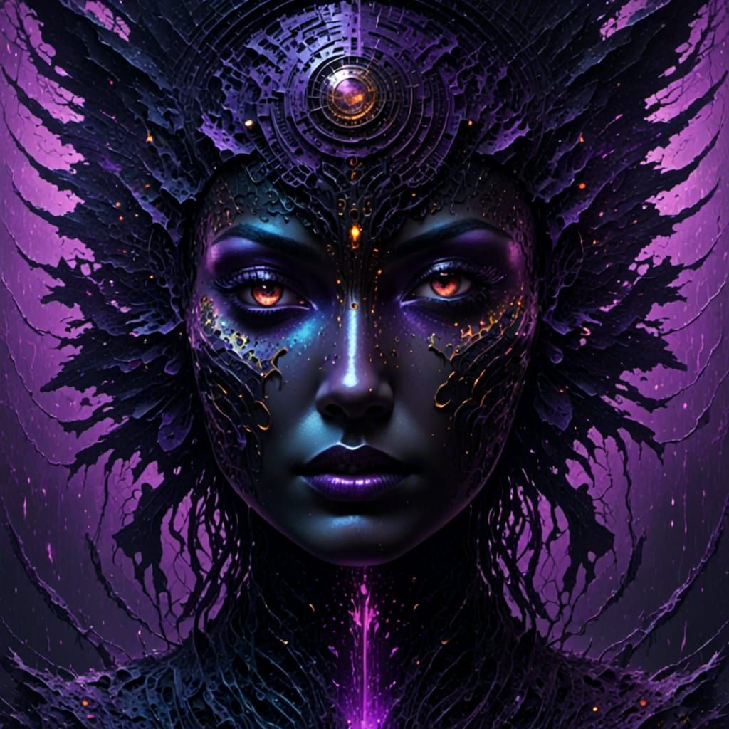 Vibrant Portrait with Digital Identity Elements