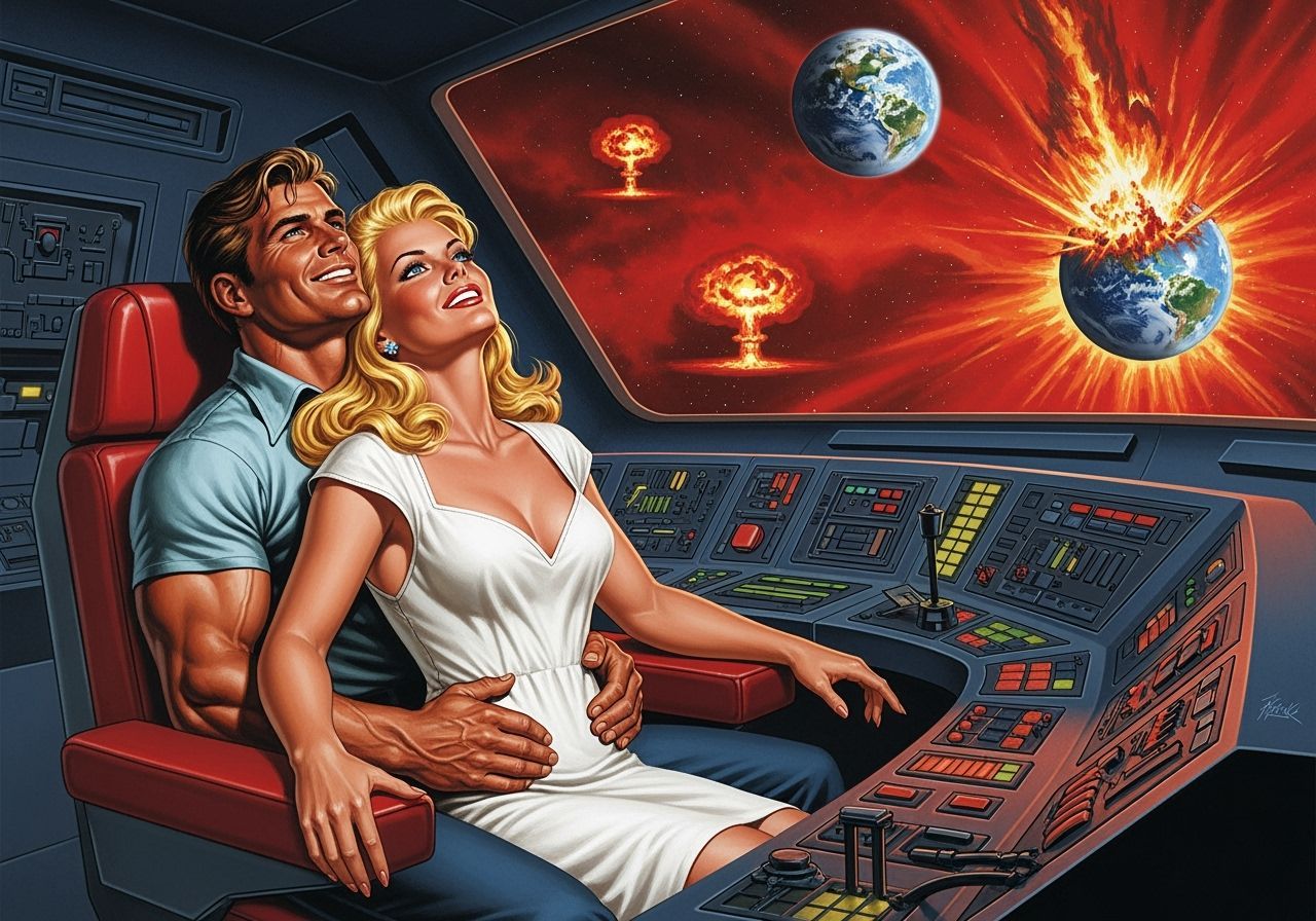 Couple Watches Earth's Destruction in Sci-Fi Spaceship