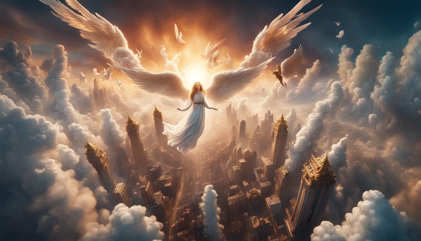 Angels Descending to Earth: Fantastical Digital Art