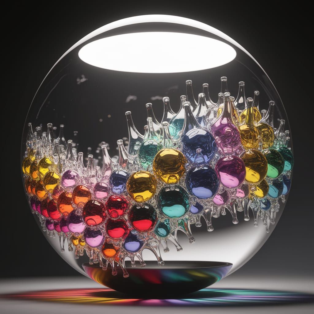 Spectacular Murano Glass Sculpture in Vivid Colors