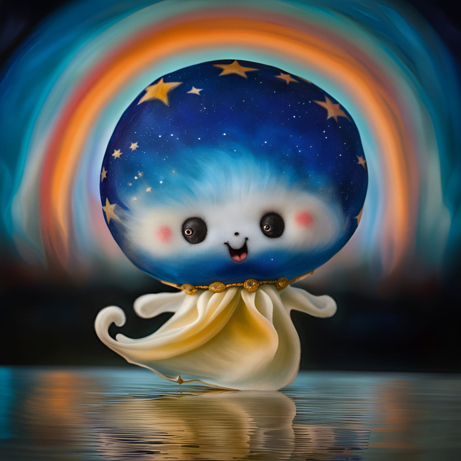 Chibi Ghost in Vintage Circus Style